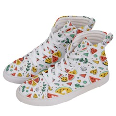 Seamless-hipster-pattern-with-watermelons-mint-geometric-figures Women s Hi-top Skate Sneakers by Vaneshart