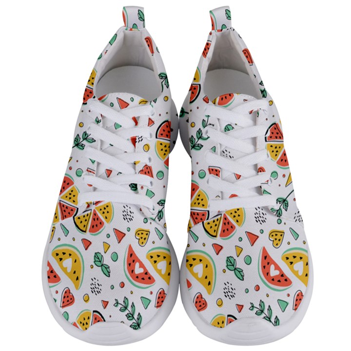 Seamless-hipster-pattern-with-watermelons-mint-geometric-figures Men s Lightweight Sports Shoes