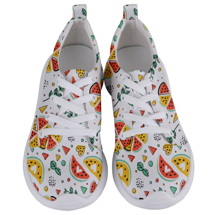 Seamless-hipster-pattern-with-watermelons-mint-geometric-figures Women s Lightweight Sports Shoes