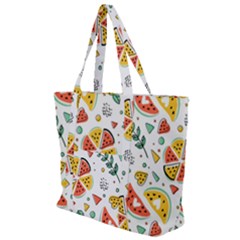 Seamless-hipster-pattern-with-watermelons-mint-geometric-figures Zip Up Canvas Bag by Vaneshart