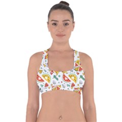 Seamless-hipster-pattern-with-watermelons-mint-geometric-figures Cross Back Hipster Bikini Top  by Vaneshart