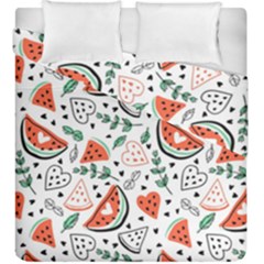 Seamless-vector-pattern-with-watermelons-mint Duvet Cover Double Side (king Size) by Vaneshart