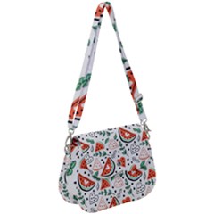 Seamless-vector-pattern-with-watermelons-mint Saddle Handbag by Vaneshart