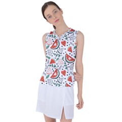 Seamless-vector-pattern-with-watermelons-mint Women s Sleeveless Sports Top