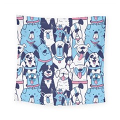 Dogs-seamless-pattern Square Tapestry (small) by Vaneshart