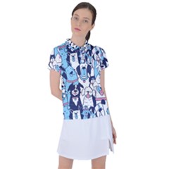 Dogs-seamless-pattern Women s Polo Tee