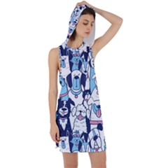 Dogs-seamless-pattern Racer Back Hoodie Dress