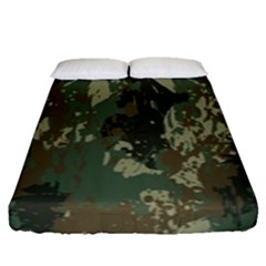 Camouflage-splatters-background Fitted Sheet (queen Size) by Vaneshart