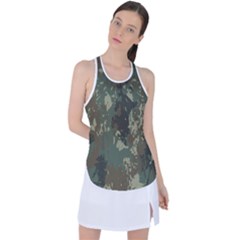 Camouflage-splatters-background Racer Back Mesh Tank Top by Vaneshart