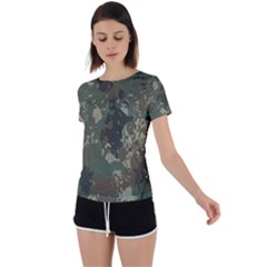 Camouflage-splatters-background Back Circle Cutout Sports Tee by Vaneshart