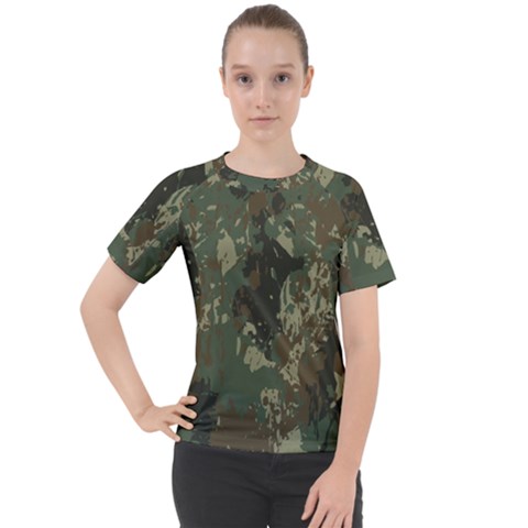 Camouflage-splatters-background Women s Sport Raglan Tee by Vaneshart