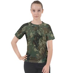 Camouflage-splatters-background Women s Sport Raglan Tee