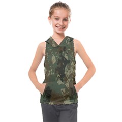 Camouflage-splatters-background Kids  Sleeveless Hoodie