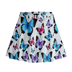 Decorative-festive-trendy-colorful-butterflies-seamless-pattern-vector-illustration Mini Flare Skirt by Vaneshart