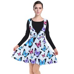 Decorative-festive-trendy-colorful-butterflies-seamless-pattern-vector-illustration Plunge Pinafore Dress by Vaneshart