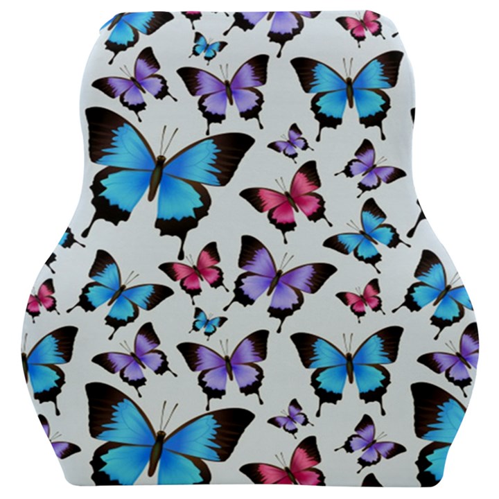 Decorative-festive-trendy-colorful-butterflies-seamless-pattern-vector-illustration Car Seat Velour Cushion 