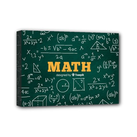 Realistic-math-chalkboard-background Mini Canvas 7  X 5  (stretched) by Vaneshart