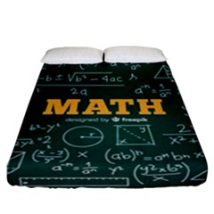 Realistic-math-chalkboard-background Fitted Sheet (california King Size) by Vaneshart