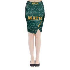 Realistic-math-chalkboard-background Midi Wrap Pencil Skirt by Vaneshart