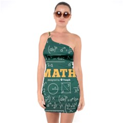 Realistic-math-chalkboard-background One Soulder Bodycon Dress by Vaneshart