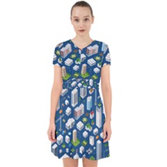 Isometric-seamless-pattern-megapolis Adorable In Chiffon Dress by Vaneshart