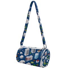 Isometric-seamless-pattern-megapolis Mini Cylinder Bag