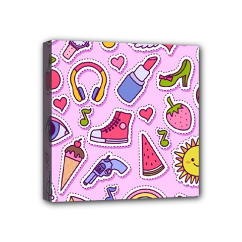 Fashion Patch Set Mini Canvas 4  X 4  (stretched) by Vaneshart