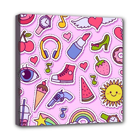 Fashion Patch Set Mini Canvas 8  X 8  (stretched) by Vaneshart