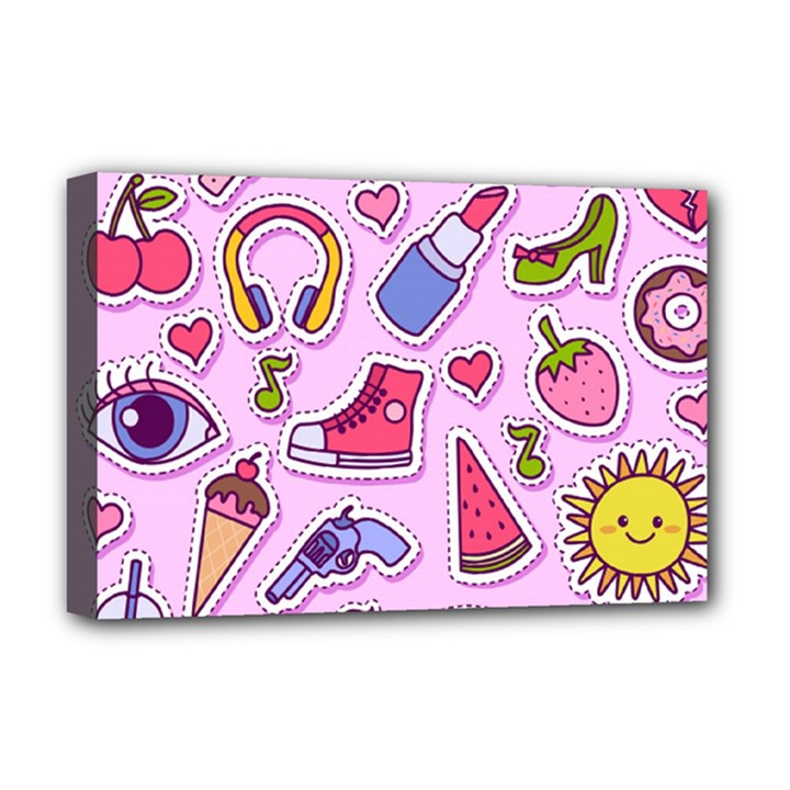 Fashion patch set Deluxe Canvas 18  x 12  (Stretched)