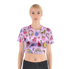 Fashion Patch Set Cotton Crop Top by Vaneshart