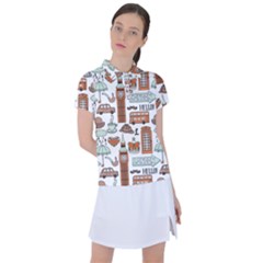 Seamless-pattern-with-london-elements-landmarks Women s Polo Tee