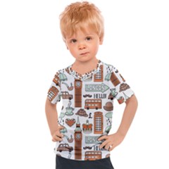 Seamless-pattern-with-london-elements-landmarks Kids  Sports Tee