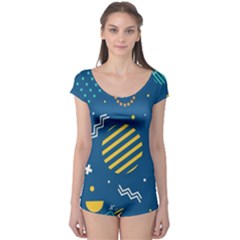 Flat-design-geometric-shapes-background Boyleg Leotard  by Vaneshart