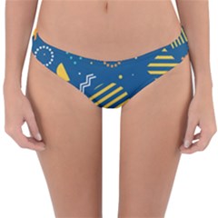 Flat-design-geometric-shapes-background Reversible Hipster Bikini Bottoms by Vaneshart