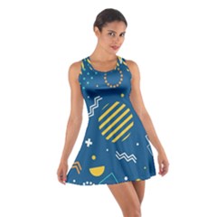 Flat-design-geometric-shapes-background Cotton Racerback Dress by Vaneshart