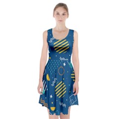 Flat-design-geometric-shapes-background Racerback Midi Dress by Vaneshart