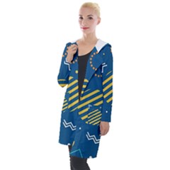 Flat-design-geometric-shapes-background Hooded Pocket Cardigan by Vaneshart