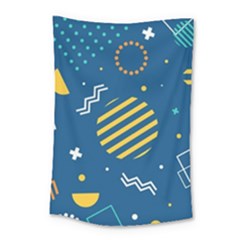 Flat-design-geometric-shapes-background Small Tapestry by Vaneshart