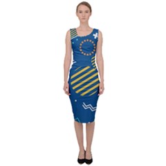 Flat-design-geometric-shapes-background Sleeveless Pencil Dress by Vaneshart