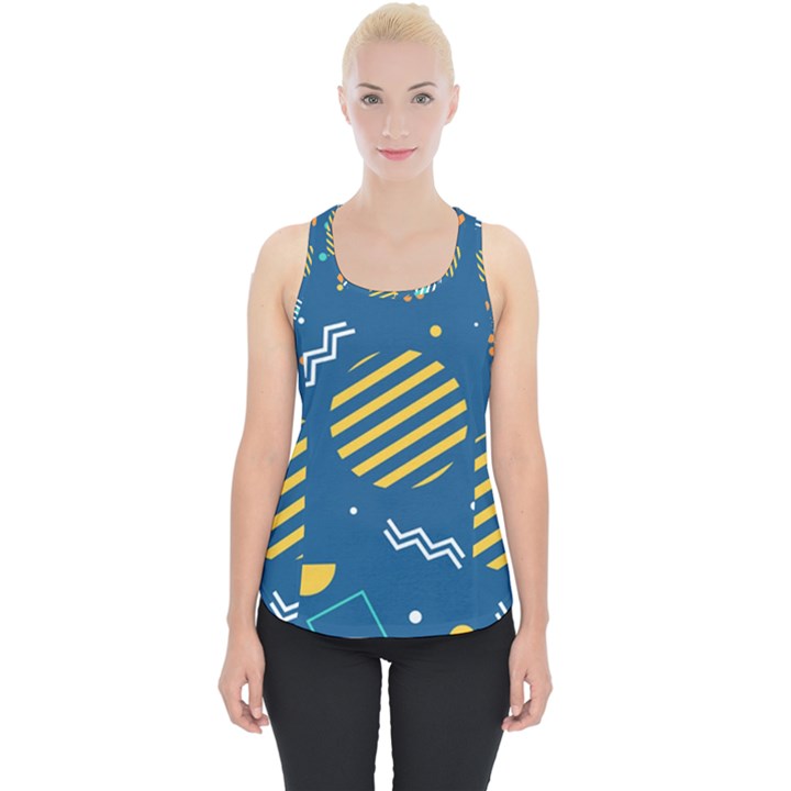 Flat-design-geometric-shapes-background Piece Up Tank Top