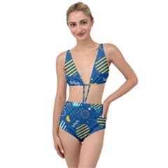 Flat-design-geometric-shapes-background Tied Up Two Piece Swimsuit by Vaneshart