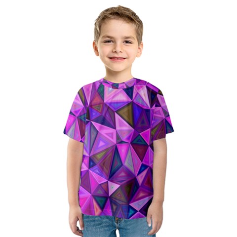 Triangular-shapes-background Kids  Sport Mesh Tee by Vaneshart