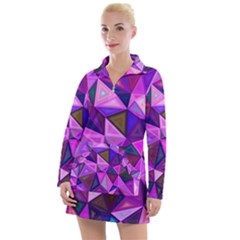 Triangular-shapes-background Women s Long Sleeve Casual Dress by Vaneshart