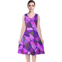 Triangular-shapes-background V-Neck Midi Sleeveless Dress  View1