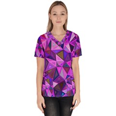 Triangular-shapes-background Women s V-neck Scrub Top by Vaneshart