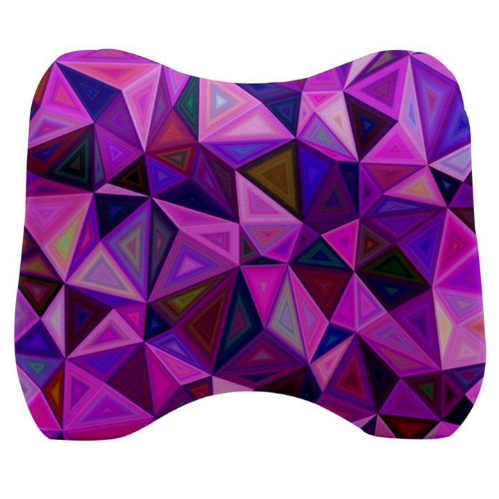 Triangular-shapes-background Velour Head Support Cushion