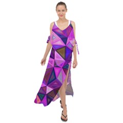 Triangular-shapes-background Maxi Chiffon Cover Up Dress by Vaneshart