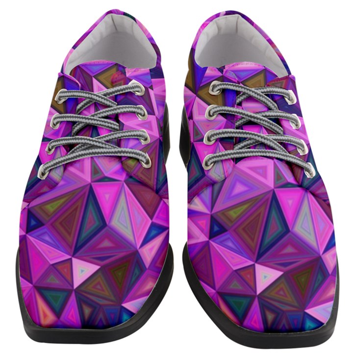 Triangular-shapes-background Women Heeled Oxford Shoes