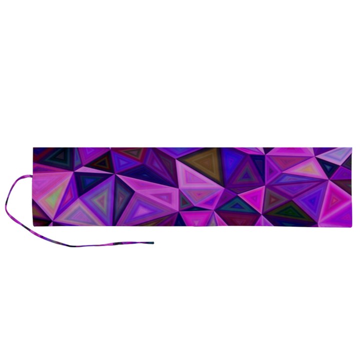 Triangular-shapes-background Roll Up Canvas Pencil Holder (L)