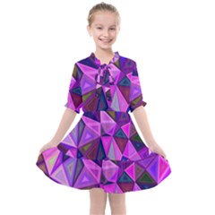 Triangular-shapes-background Kids  All Frills Chiffon Dress by Vaneshart